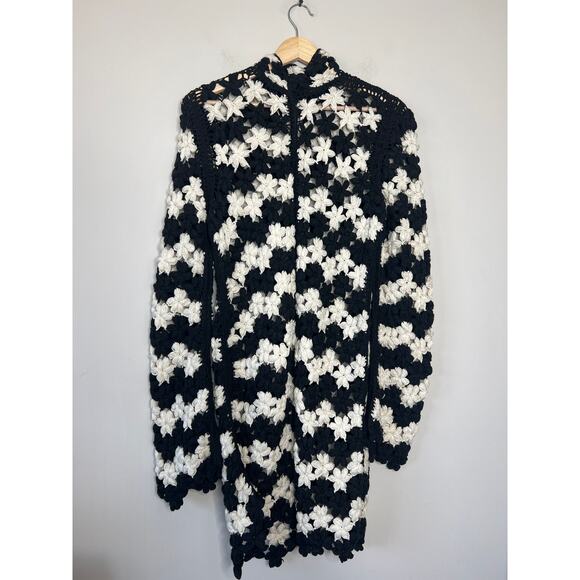 NWT Alix of Bohemia Romy Cotton Crochet Mini Dress Blue Mariner Size: Medium - Picture 7 of 9